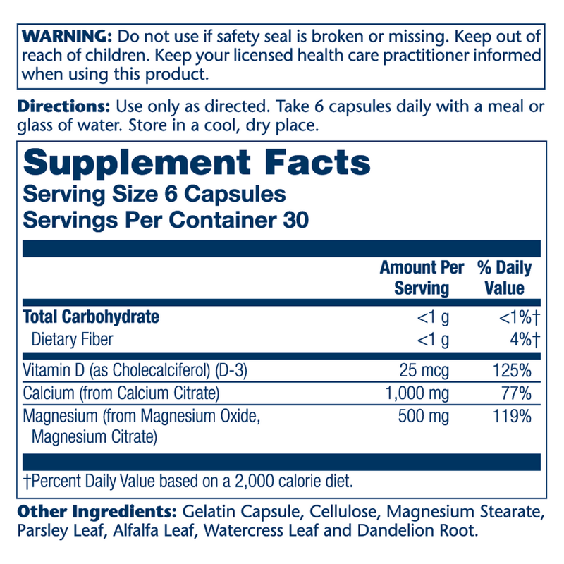 Calcium & Magnesium Citrate with Vitamin D-3, 2:1 Ratio (180 Capsules)