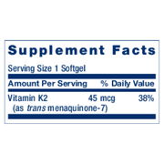 Low-Dose Vitamin K2 Menaquinone-7 (MK-7) (90 Softgels)