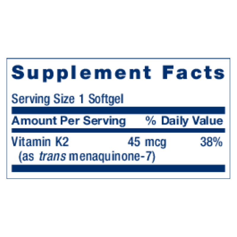 Low-Dose Vitamin K2 Menaquinone-7 (MK-7) (90 Softgels)