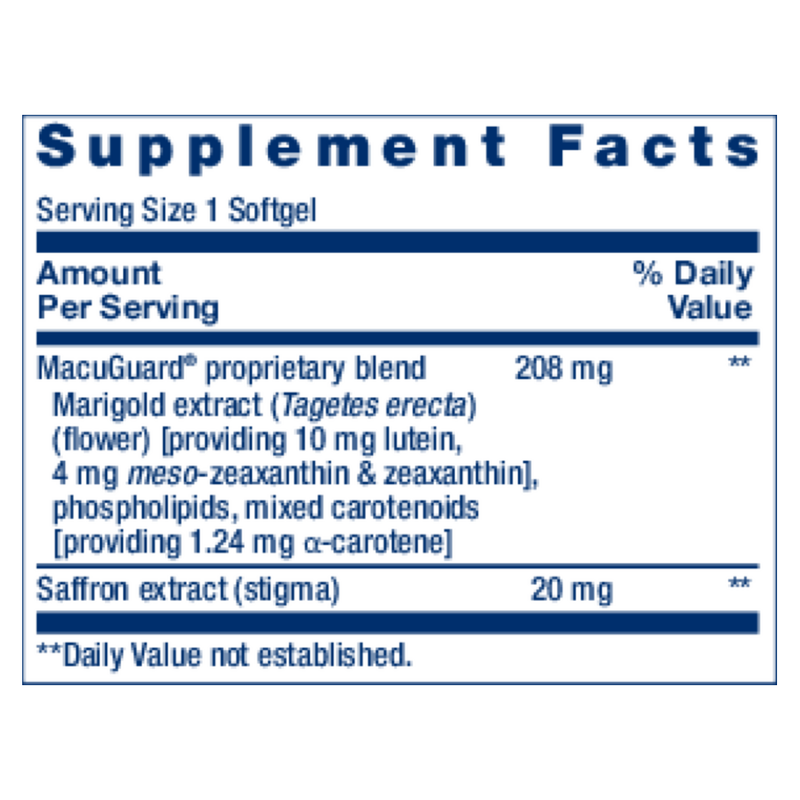 Macuguard® Ocular Support with Saffron (60 Softgels)