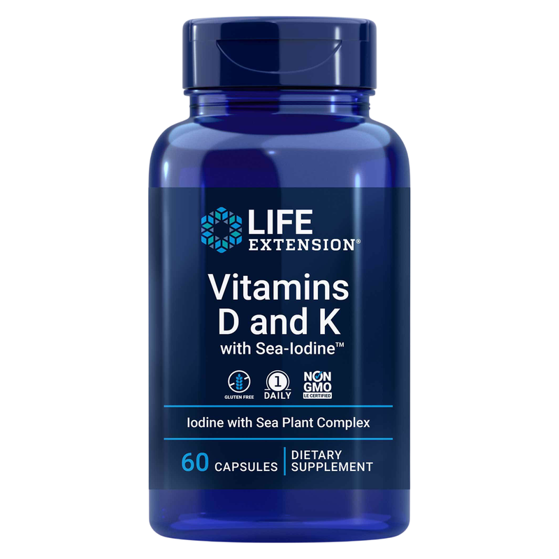 Vitamins D and K with Sea-Iodine (60 Capsules)