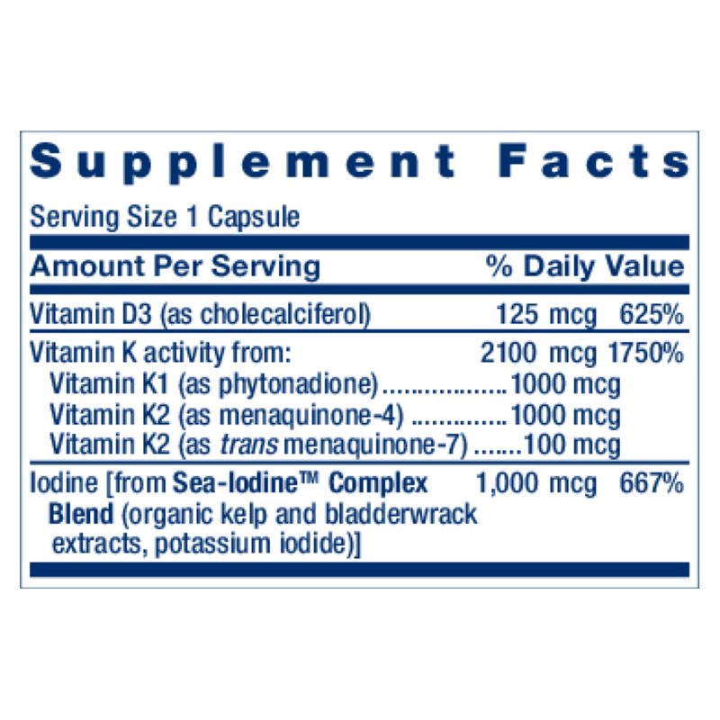 Vitamins D and K with Sea-Iodine (60 Capsules)