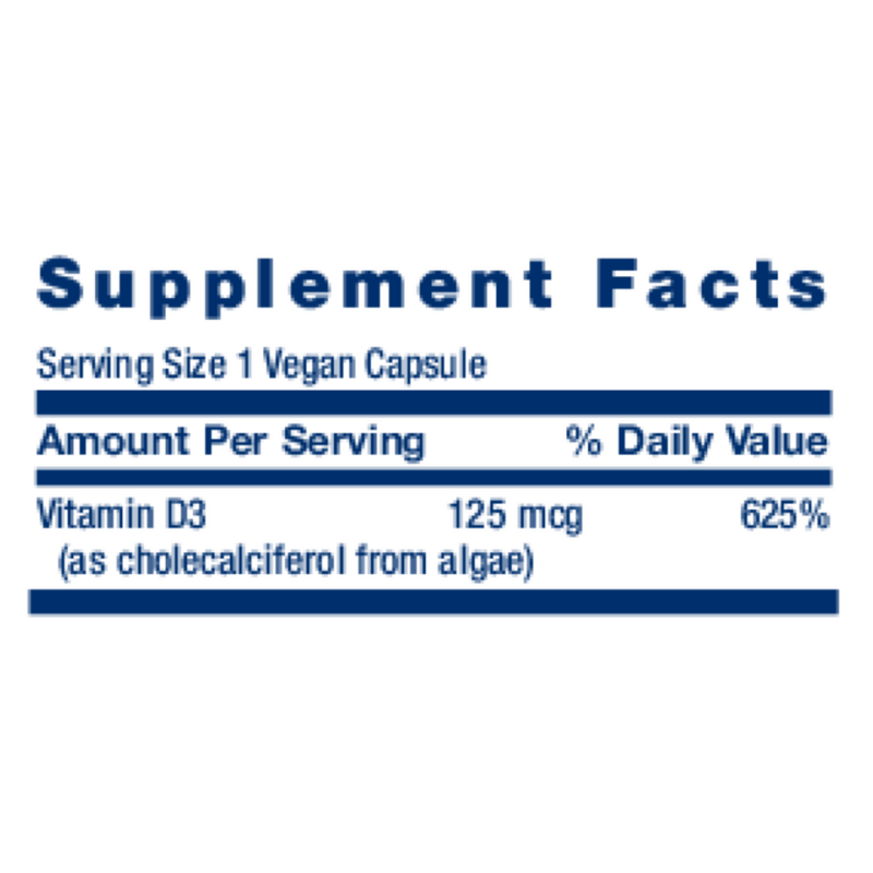 Vegan Vitamin D3 125 mcg (5000 IU) (60 Capsules)