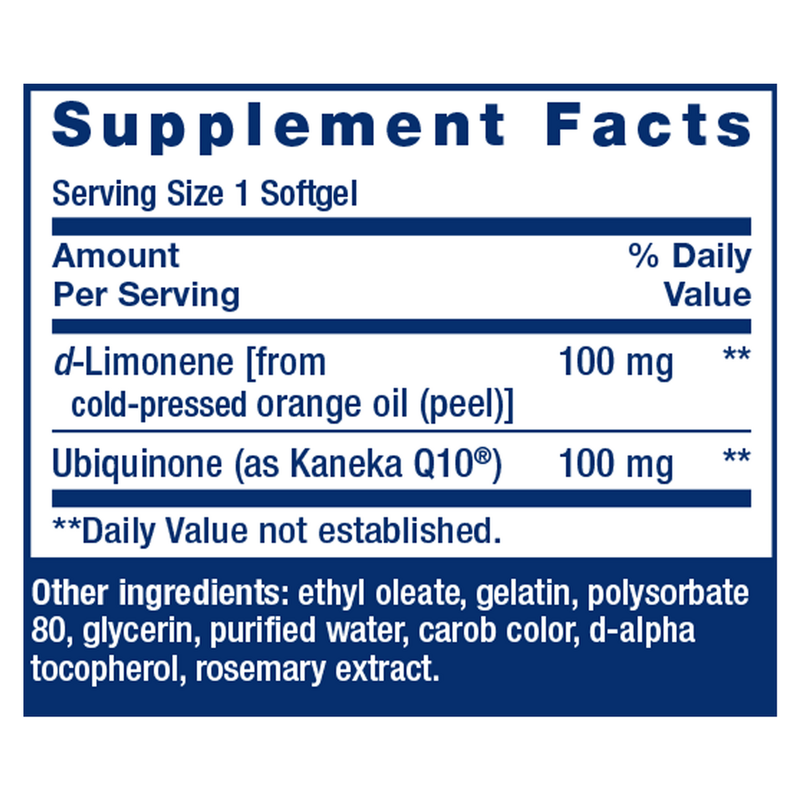 CoQ10 (Ubiquinone) with d-Limonene (60 Softgels)