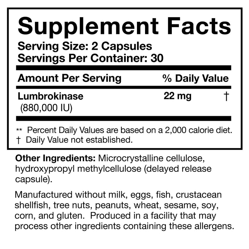 Lumbrokinase (60 Capsules)