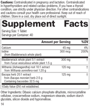Thyroid Complex, 40 Tablets, Rev 12 Supplement Facts