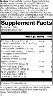 Wild Yam Complex, 120 Tablets, Rev 09 Supplement Facts