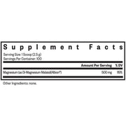Magnesium Malate 500 mg (8.82 Ounces Powder)