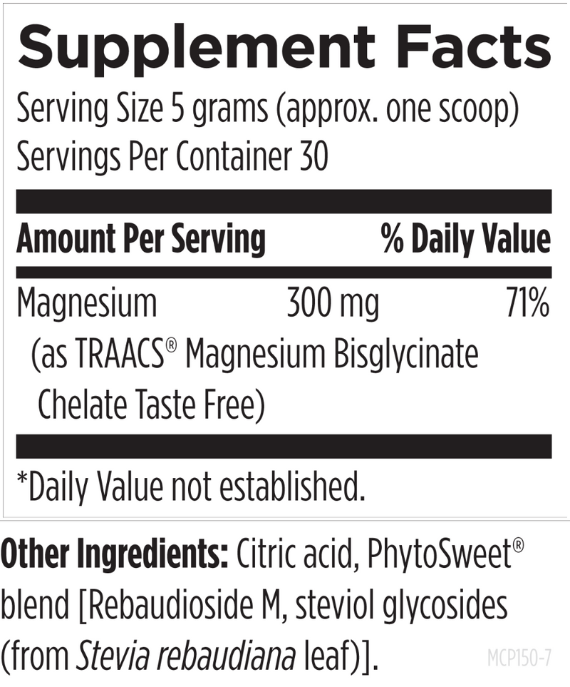 Magnesium Glycinate Powder (150g) Supplement Facts