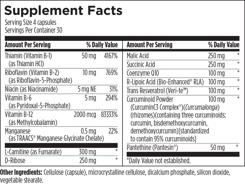 Mito NRG (120 Capsules) Supplement Facts