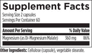 Magnesium Malate (120 Capsules) Supplement Facts