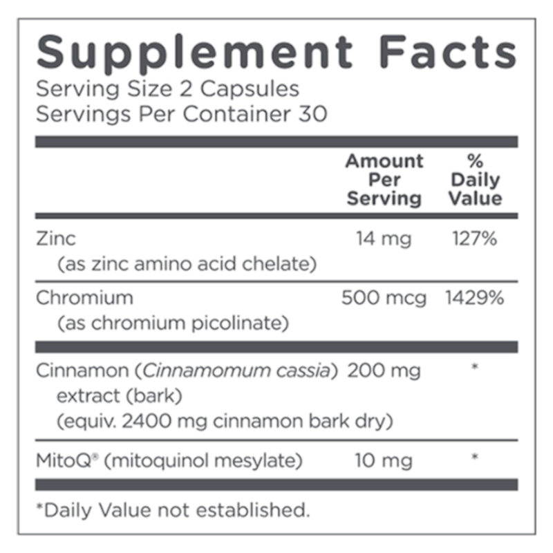 MitoQ +blood sugar (60 Capsules)