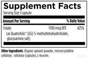 L-5-MTHF 1,700 mcg DFE (1 mg) (120 Capsules) Supplement Facts