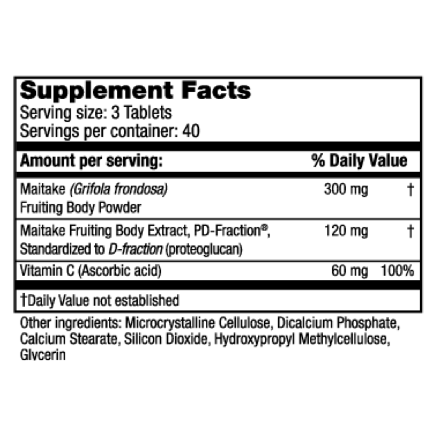 Pro Maitake D-Fraction 4X Tablets (120 Tablets)