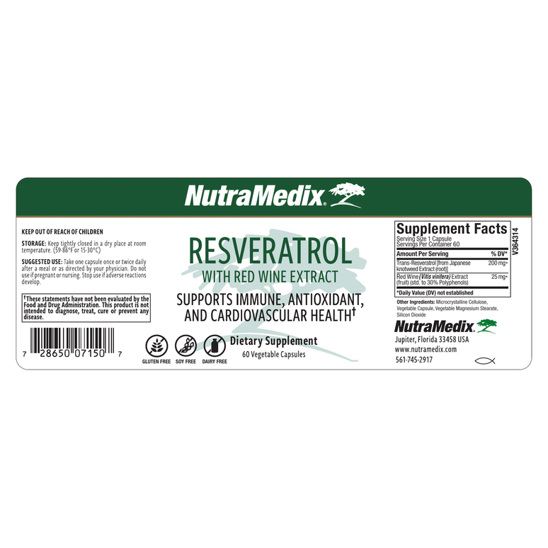 Resveratrol with Red Wine Extract (60 Capsules)