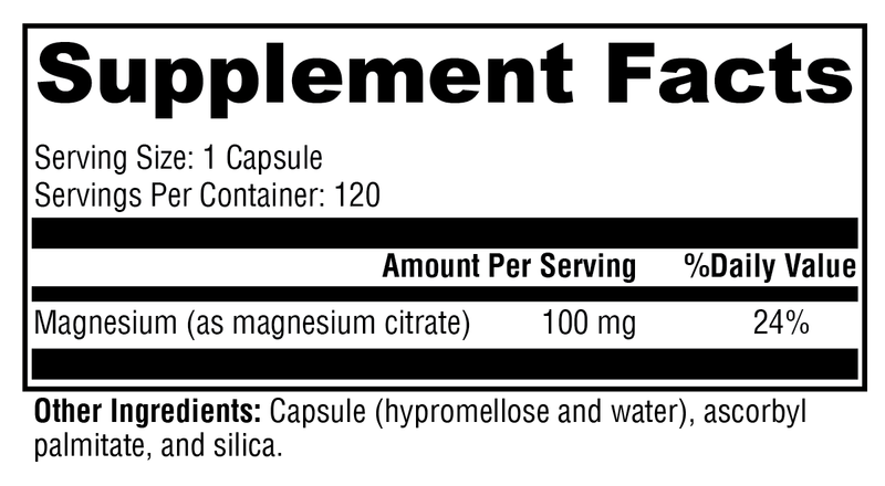 Magnesium Citrate (120 Capsules)