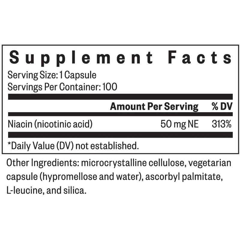 Niacin 50 mg (100 Capsules)