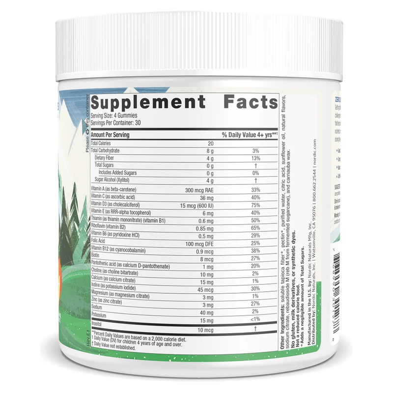 Zero Sugar Kids Multivitamin Gummies (120 Gummies)