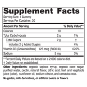 Vitamin D3 5000 Gummies, Passion Fruit (30 Gummies)