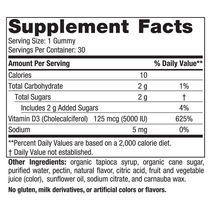 Vitamin D3 5000 Gummies, Passion Fruit (30 Gummies)