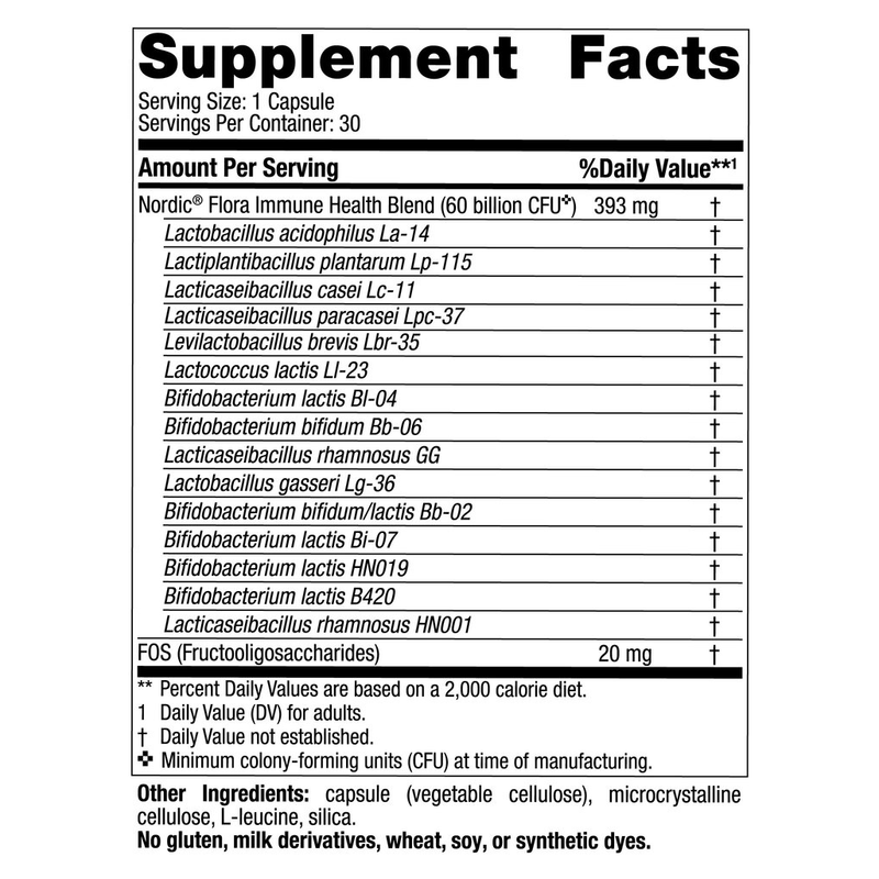 Nordic® Flora Probiotic Immune Health (30 Capsules)