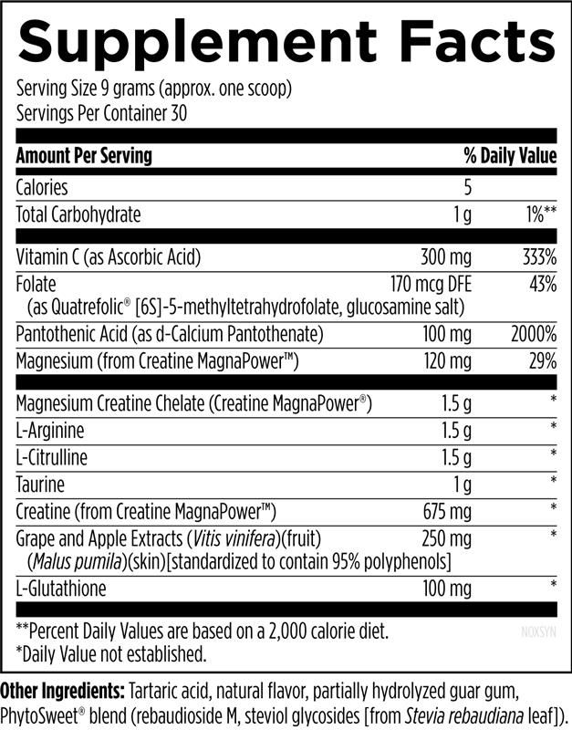 nox-synergy (270g) Supplement Facts
