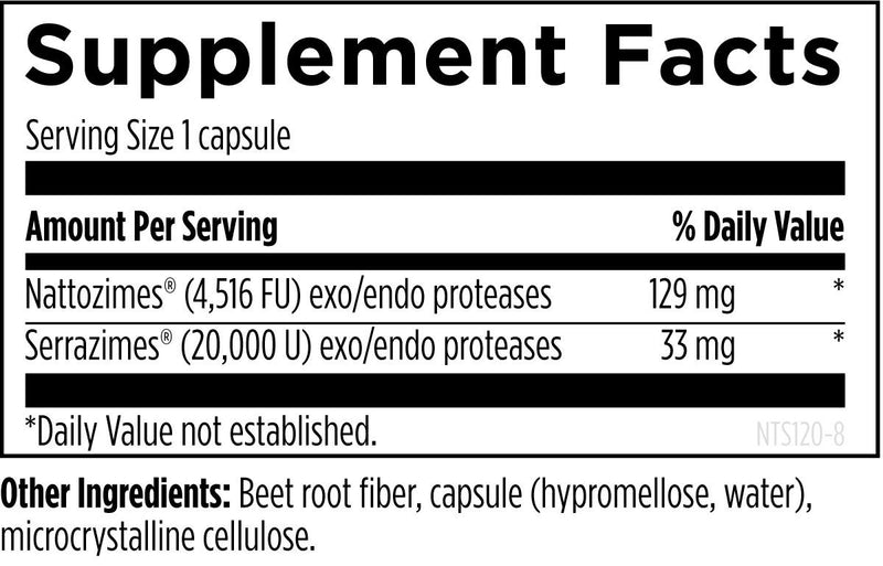 Natto-Serrazime (120 Capsules) Supplement Facts