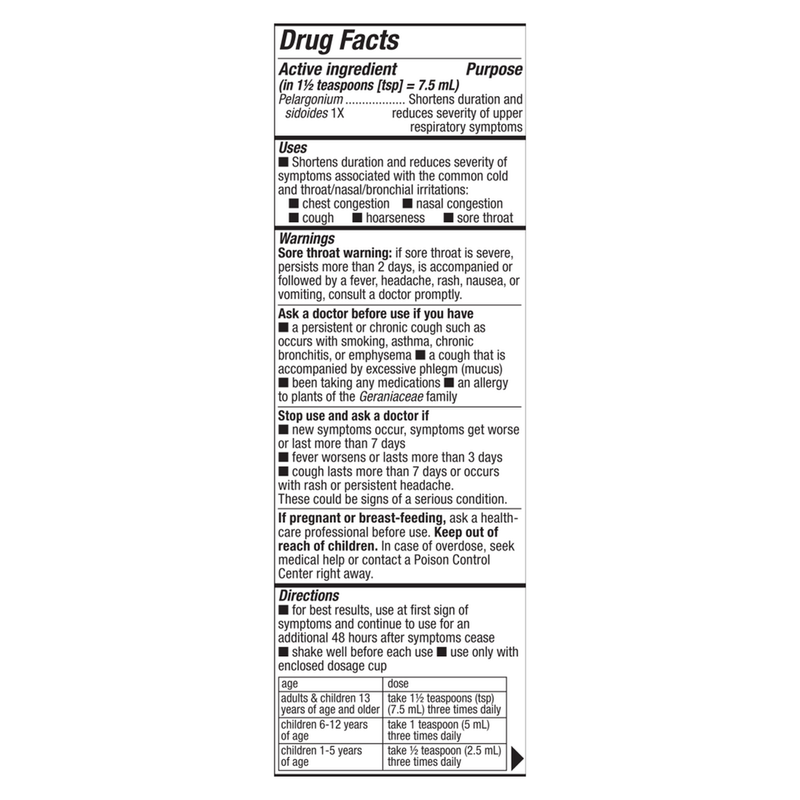 Umcka® ColdCare Alcohol Free Cherry Syrup NW-15793 label