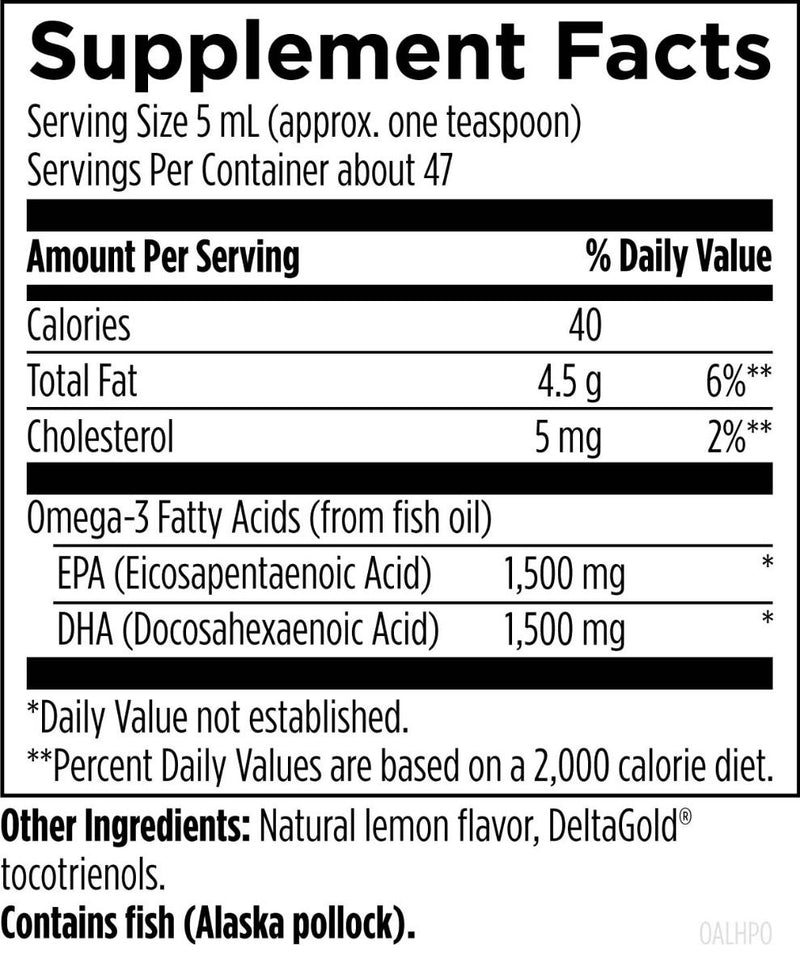 OmegAvail Hi-Po Liquid (237mL) Supplement Facts