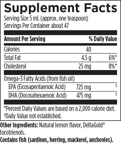 OmegAvail Liquid (237mL) Supplement Facts