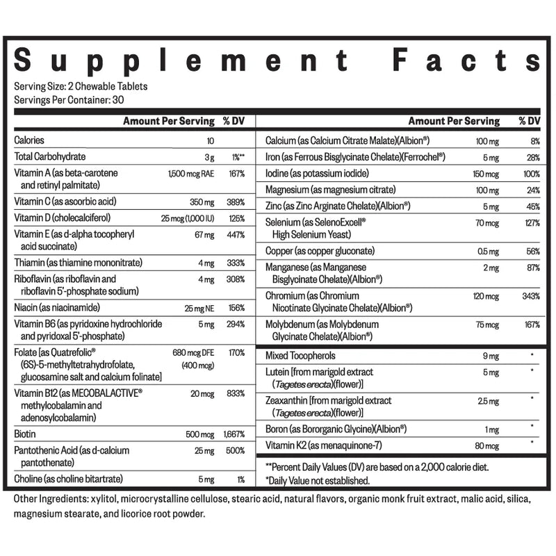 Optimal Multivitamin Chewable (60 Tablets)