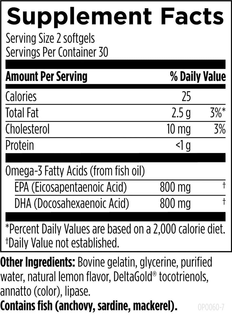 OmegAvail Hi-Po (60 Softgels) Supplement Facts