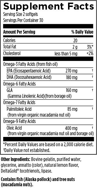 OmegAvail Synergy (60 Softgels) Supplement Facts