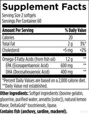 OmegAvail Ultra (120 Softgels) Supplement Facts
