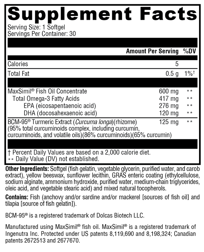Omega MonoPure Curcumin EC (30 Softgels)
