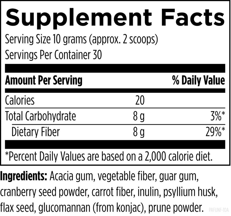 Fiber Prebiotic Complete (300g) Supplement Facts