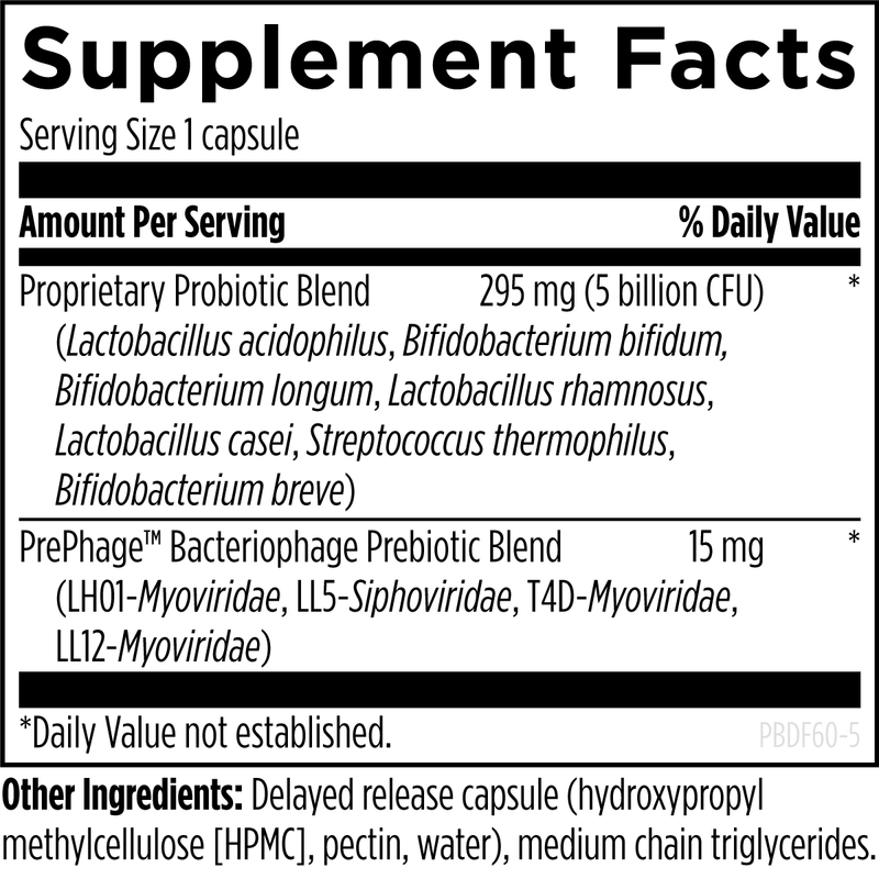 Probiophage DF Supplement Facts