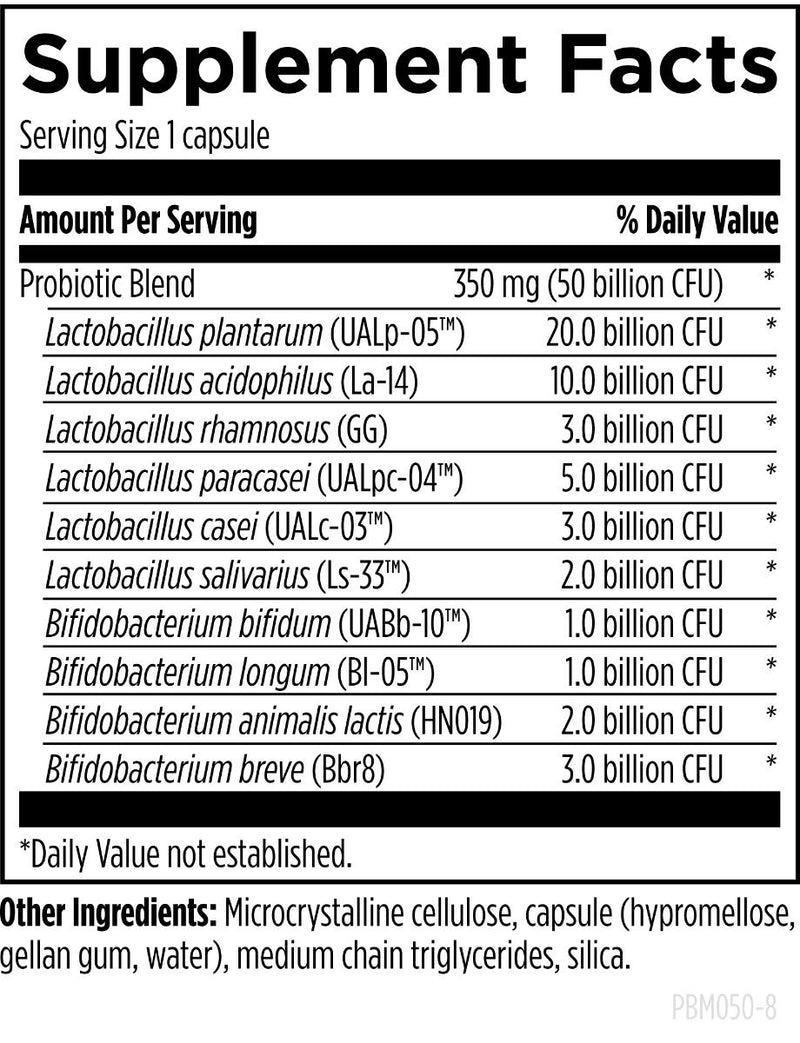 ProbioMed 50 (30 Capsules) Supplement Facts