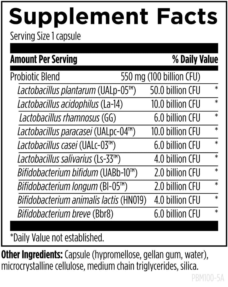 ProbioMed 100 (30 Capsules) Supplement Facts
