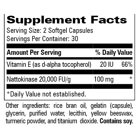 Nattokinase with Vitamin E (60 Softgels)