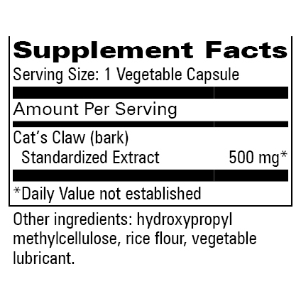Cats Claw 500mg (60 Capsules)