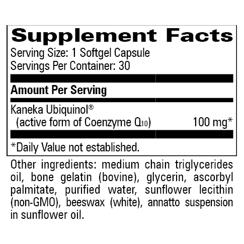 CoQ10 Ubiquinol 100mg (30 Softgels)