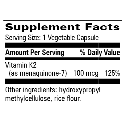 Vitamin K2 100mcg (30 Capsules)