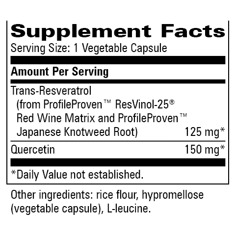 Trans-Resveratrol w/ Quercetin 125mg (60 Capsules)
