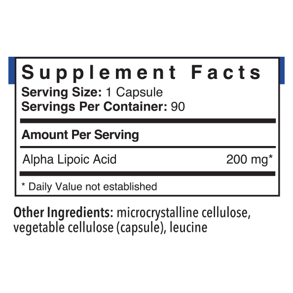 Alpha Lipoic Acid 200mg (90 Capsules)