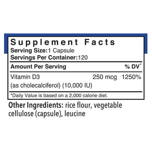 Vitamin D3 10000IU (120 Capsules)