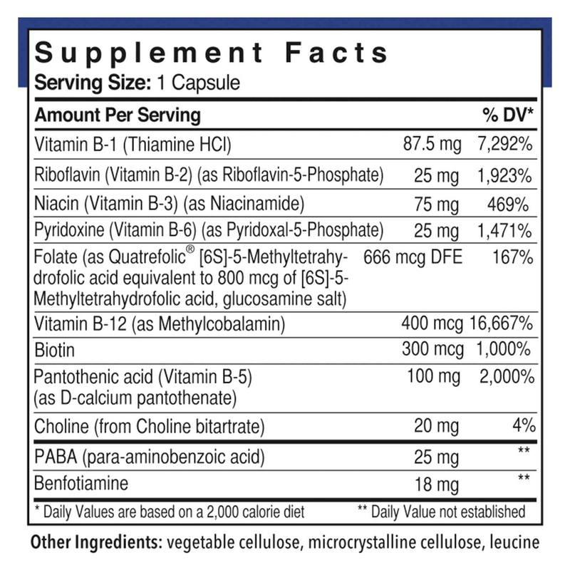 B-Complex with Quatrefolic (60 Capsules)