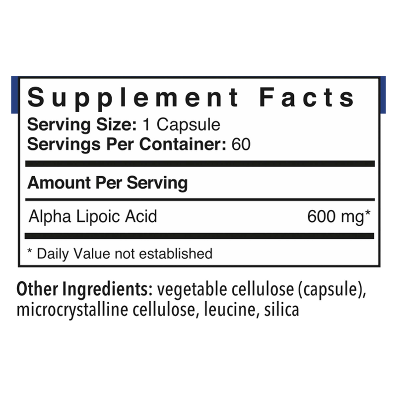 Alpha Lipoic Acid 600mg (60 Capsules)
