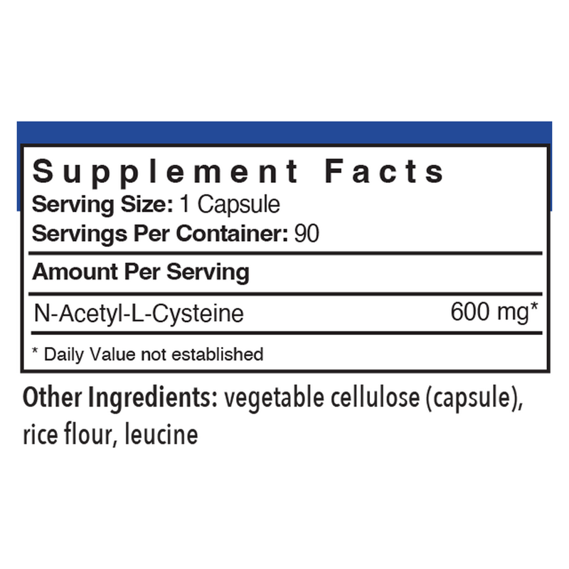 NAC N-Acetyl-L-Cysteine 600mg (90 Capsules)
