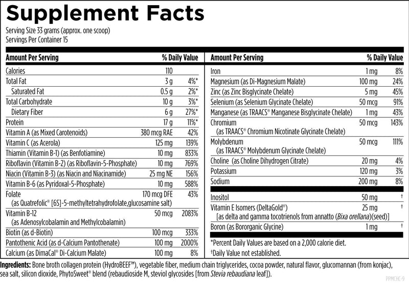 PaleoMeal Supplement Facts